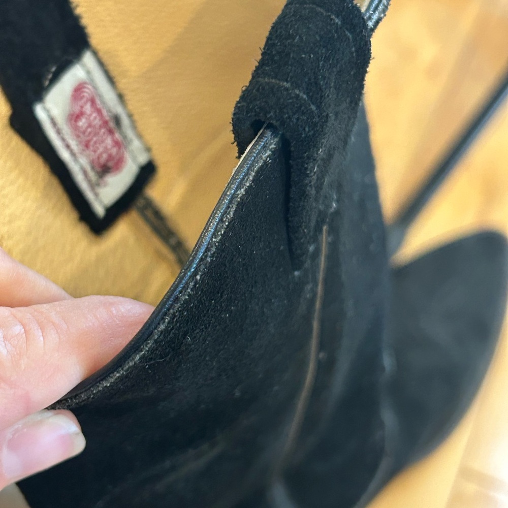 Vintage Nocona Black Suede Cowboy Boots | Women’s Size 7B | Made in USA Western - Picture 11 of 16